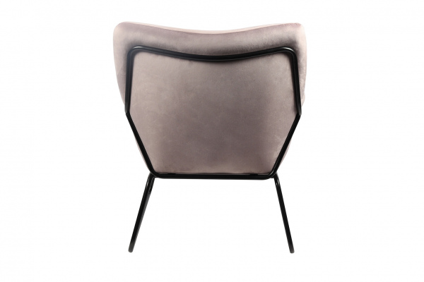 SalesFever Relaxsessel mit Samtbezug Rose, Gestell Metall Schwarz pulverbeschichtet