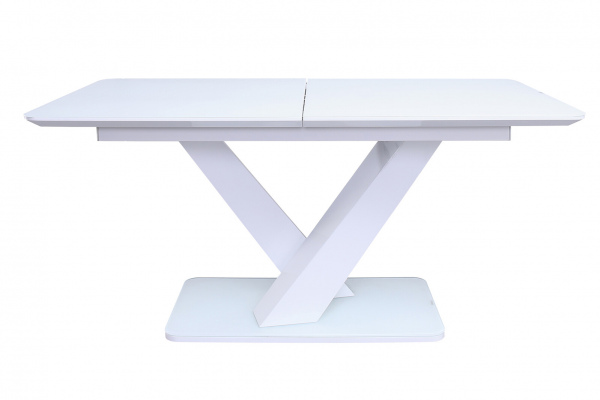SalesFever Essgruppe 5 tlg. 160/200x90 cm, Esstisch MDF/Glas, Esszimmerstuhl Weiß, besteht aus 1x395721+1x399613