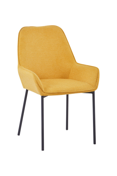 SalesFever Essgruppe 5 tlg. 180x100 cm, Esstisch Akazie, Esszimmerstuhl Senfgelb besteht aus 1x394984+2x391990