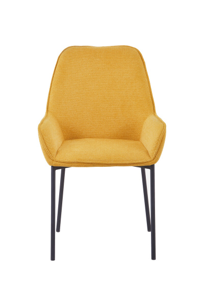 SalesFever Essgruppe 5 tlg. 180x100 cm, Esstisch Akazie, Esszimmerstuhl Senfgelb besteht aus 1x394984+2x391990