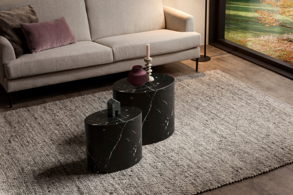 SalesFever Couchtisch 2er Set, oval, in Marmoroptik