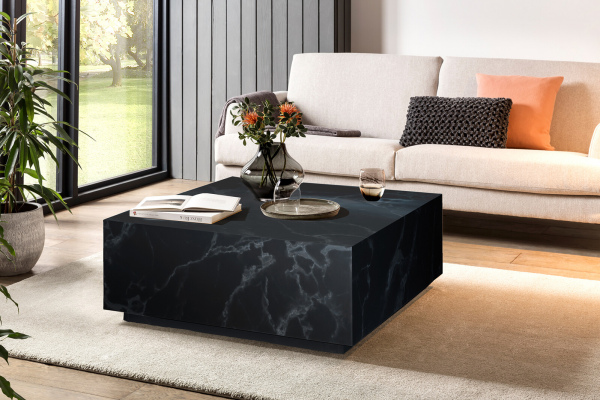 SalesFever Couchtisch 90x90 cm, quadratisch, in Marmoroptik