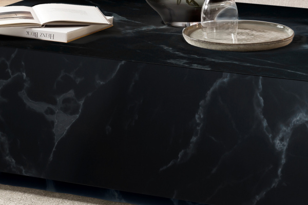 SalesFever Couchtisch Schwarz, 120x75 cm, rechteckig, in Marmoroptik