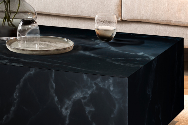 SalesFever Couchtisch Schwarz, 120x75 cm, rechteckig, in Marmoroptik