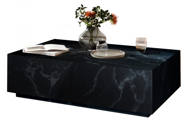 SalesFever Couchtisch Schwarz, 120x75 cm, rechteckig, in Marmoroptik