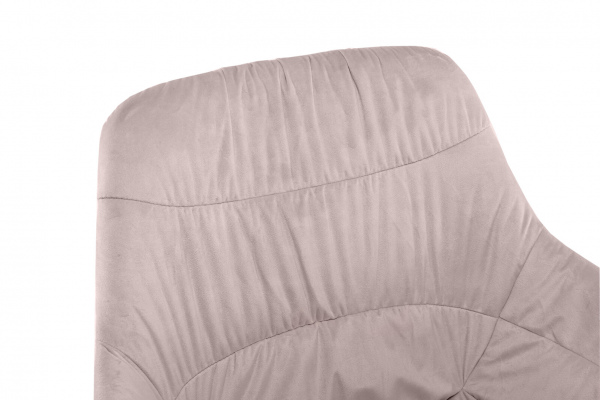 SalesFever Armlehnstuhl mit Wabensteppung Samt Rose, 360° Drehgestell Metall Schwarz pulverbeschichtet