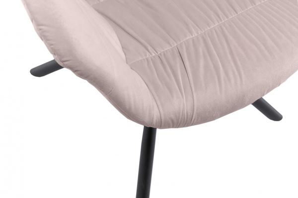 SalesFever Armlehnstuhl mit Wabensteppung Samt Rose, 360° Drehgestell Metall Schwarz pulverbeschichtet
