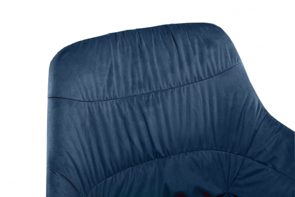 SalesFever Armlehnstuhl mit Wabensteppung Samt Blau, 360° Drehgestell Metall Schwarz pulverbeschichtet