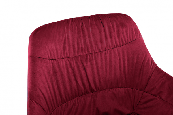 SalesFever Armlehnstuhl mit Wabensteppung Samt Rot, 360° Drehgestell Metall Schwarz pulverbeschichtet