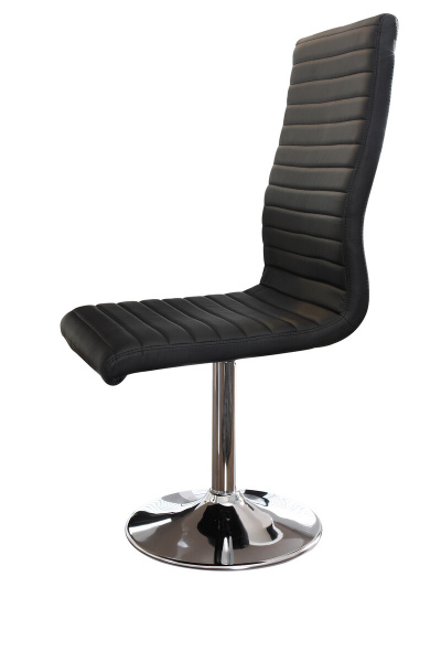 SalesFever Esszimmerstuhl schwarz Kunstleder-Optik 4er Set, 360° drehbar, verchromtes Metall