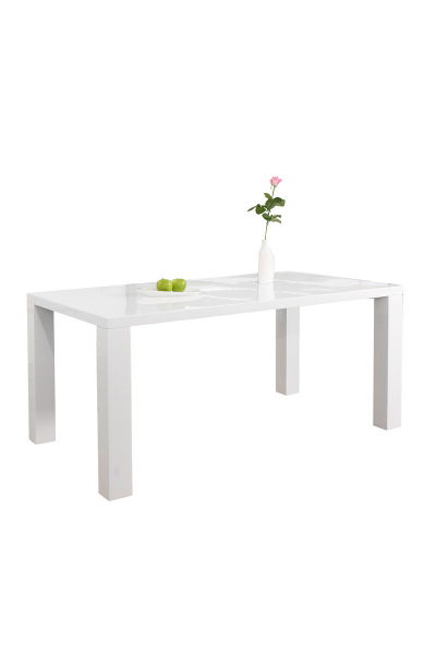 SalesFever Esstisch 140x90x76 cm weiß, hochglanz lackiert, Tischplatte 45 mm