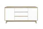 Möbilia Sideboard aus Spanplatte laminiert, Schubladen melaminbeschichtet, Beine MDF , in der Farbe natur, weiß 27020004