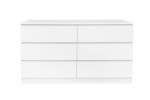 Möbilia Sideboard aus Spanplatte melaminbeschichtet, Schubladen + Deckplatte MDF lackiert , in der Farbe weiß Hochglanz 27020007
