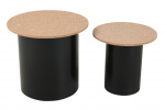 Möbilia Beistelltisch, 2er Set aus MDF mit Kork, Pinie , in der Farbe natur, schwarz 28020049