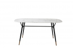 SalesFever Tisch 160x90 cm, abgerundete Ecken, Marmoroptik