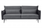 SalesFever 3-Sitzer Sofa Samt Grau, mit Schlaffunktion, inkl. Zierkissen