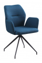 SalesFever Armlehnstuhl mit 180° Drehfunktion Blau, Strukturstoff, mit ausgestellten Armlehnen