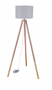 SalesFever Stehleuchte mit Textilschirm Kupfer / Weiß, Dreibeiniges Stativ, skandinavisches Design