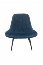SalesFever Sessel XXL Samt blau Metall schwarz, 100% Polyester, Metallbeine schwarz pulverbeschichtet, mit Steppung