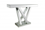 SalesFever Tisch aus MDF mit Spiegelglas, Sockel aus Fuß und vier Streben, Platte rechteckig