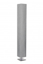 SalesFever Stehlampe eckig 120 cm, Lampenschirm aus Kunststoff mit Stoffbezug, Gestell Edelstahl