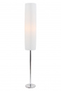 SalesFever Stehlampe rund 110 cm, Plissee Lampenschirm aus Latex, Gestell Edelstahl