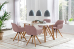 SalesFever Essgruppe 5 tlg. 160x90 cm, Esstisch Weiß, Esszimmerstuhl Rosa besteht aus 1x372401+2x389928